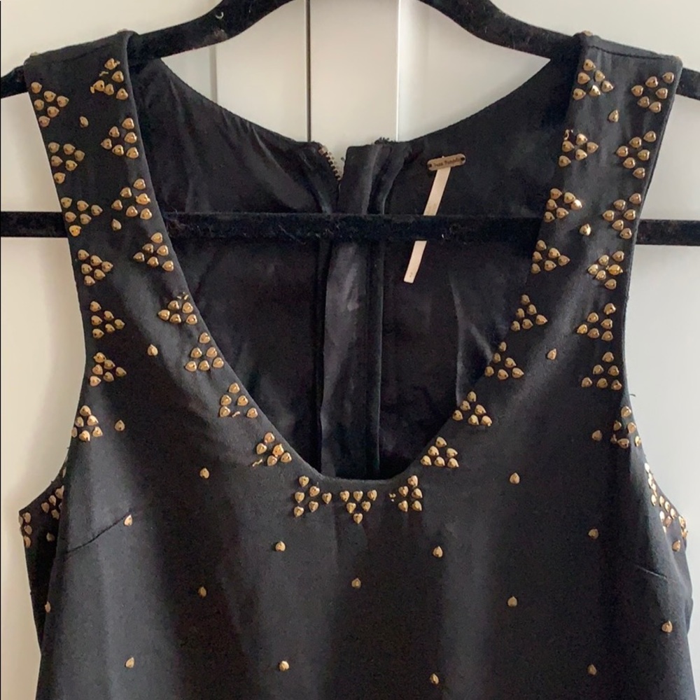 Free People black dress with gold sequins